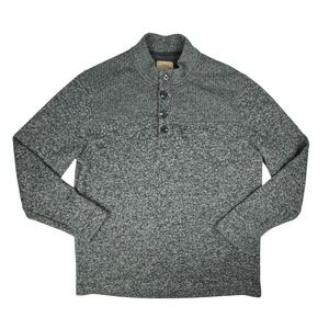 Telluride Clothing Co Mens XXL Sweater Charcoal Gray heather 1/4 Button Pullover